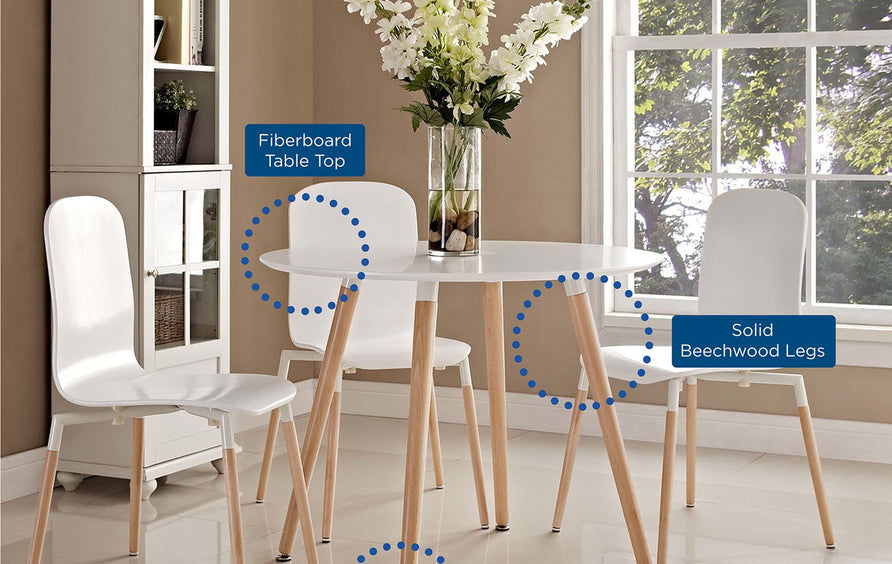 Nyborg Round Dining Table in White