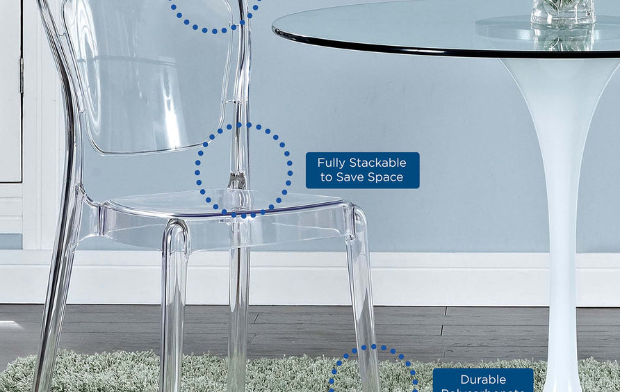 Saskia Dining Side Chair in Clear