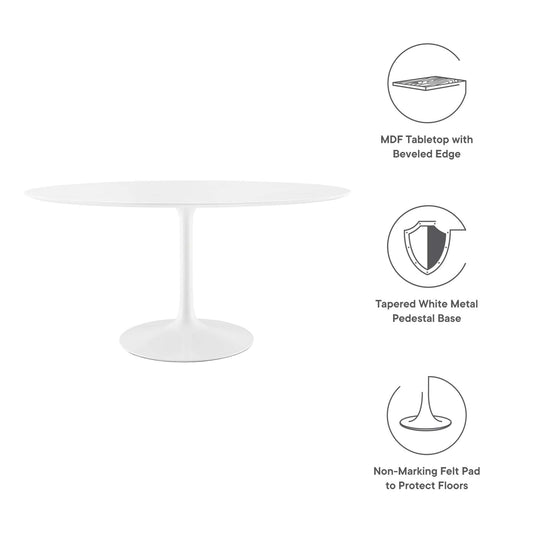Lippa 60" Oval Wood Dining Table by Furniture For America