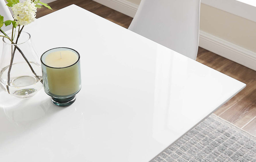 Lumen 36" Square Wood Dining Table in White
