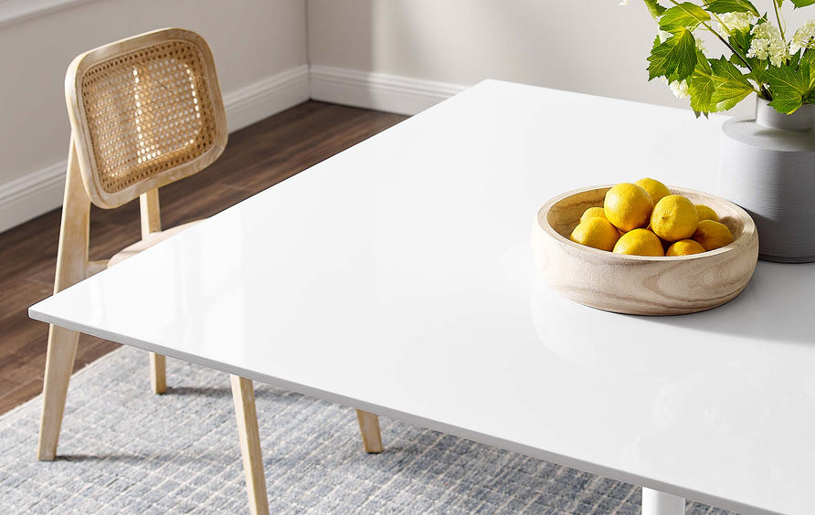 Lumen 48" Square Wood Dining Table in White