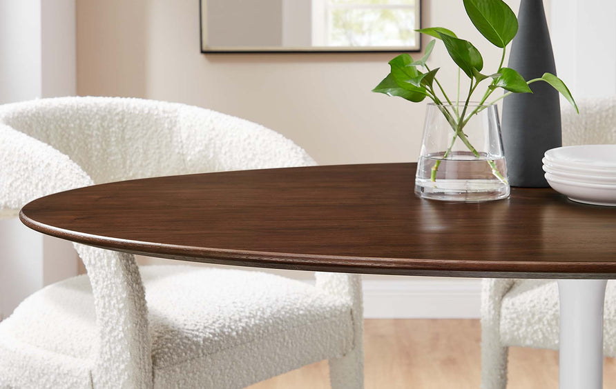 Lumen 60" Oval Wood Dining Table in Walnut