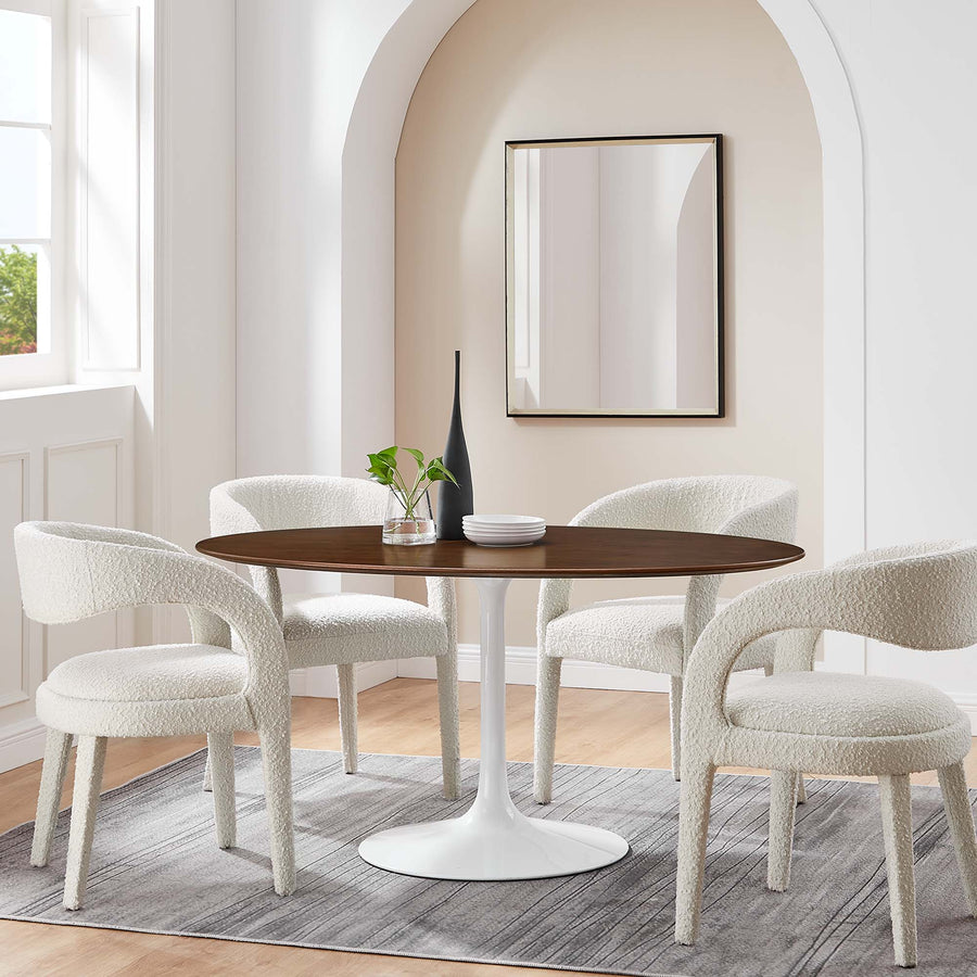 Lumen 60" Oval Wood Dining Table in Walnut
