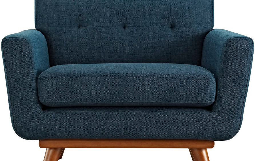 Flint Upholstered Fabric Armchair in Azure