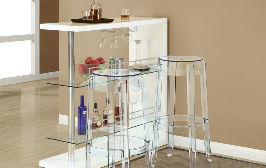 Thistle Bar Stool Set of 2 in Clear
