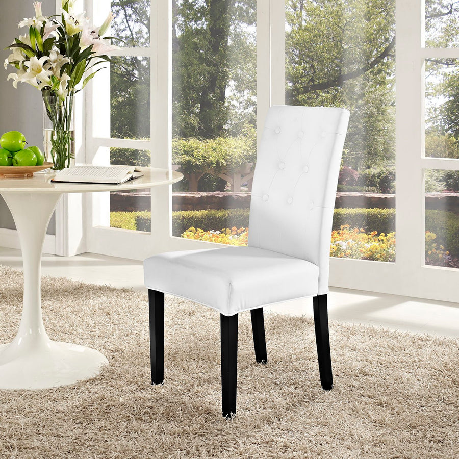 Heather Dining Vinyl Side Chair in White