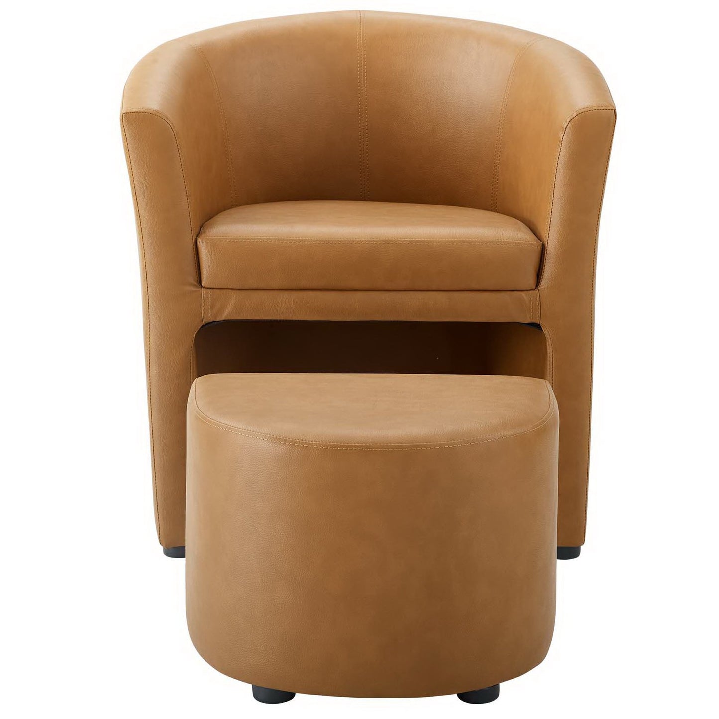 Juliet Armchair and Ottoman in Tan
