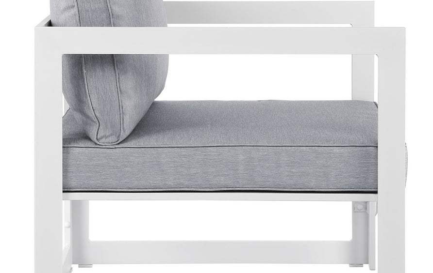 Lotus Outdoor Patio Armchair in White Gray
