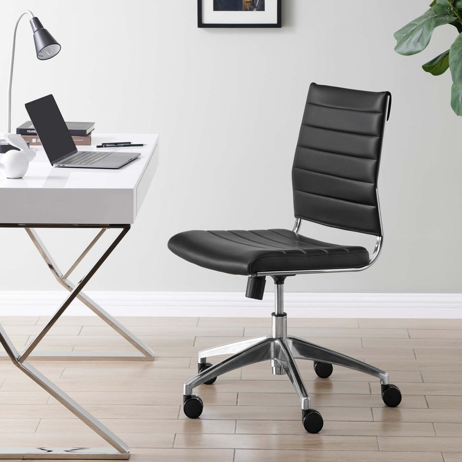 Vanilla Armless Mid Back Office Chair in Black