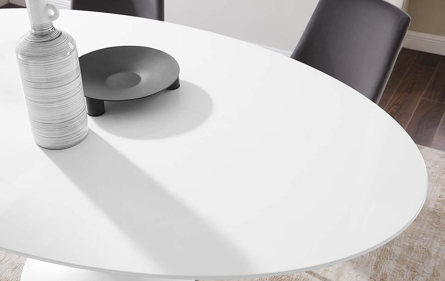 Lumen 78" Oval Wood Dining Table in White