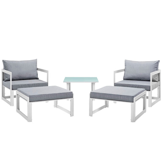 Fortuna 5 Piece Outdoor Patio Sectional Sofa Set by Furniture For America