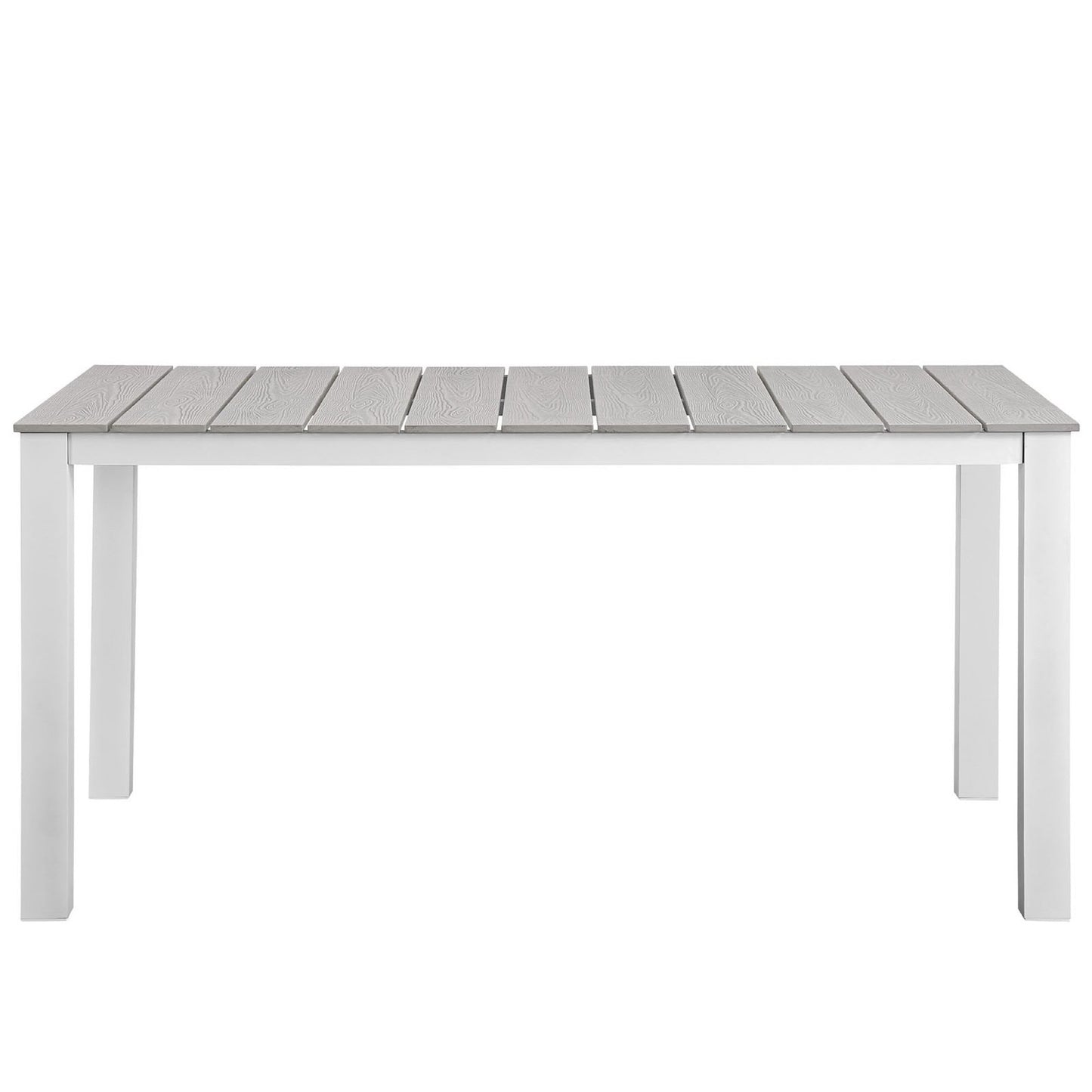 Marin 5 Piece Outdoor Patio Dining Set in White Light Gray