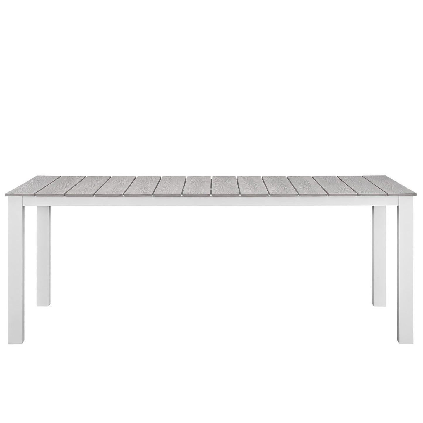 Marin 7 Piece Outdoor Patio Dining Set in White Light Gray
