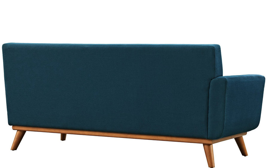 Flint Left-Arm Upholstered Fabric Loveseat in Azure