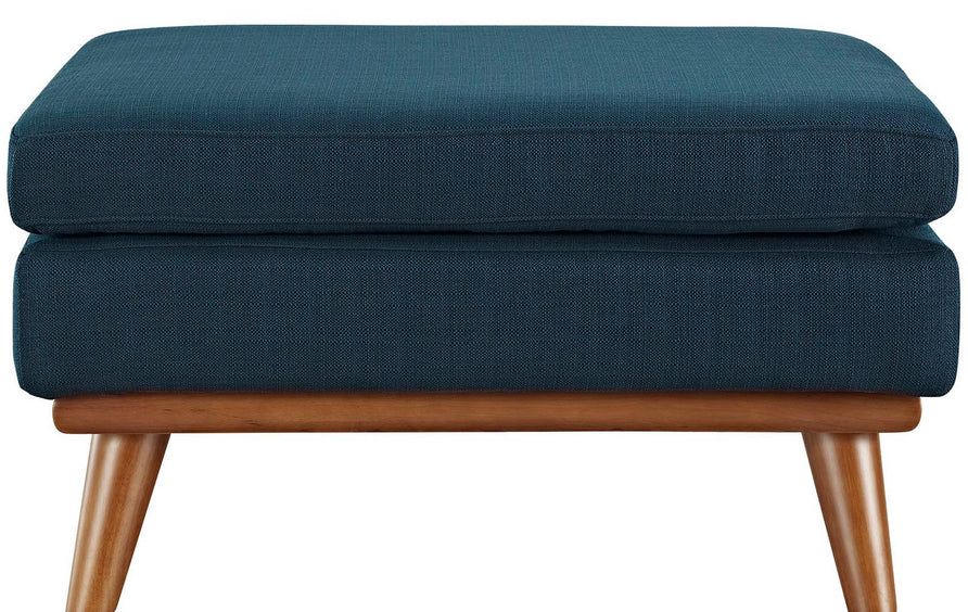 Flint Upholstered Fabric Ottoman in Azure