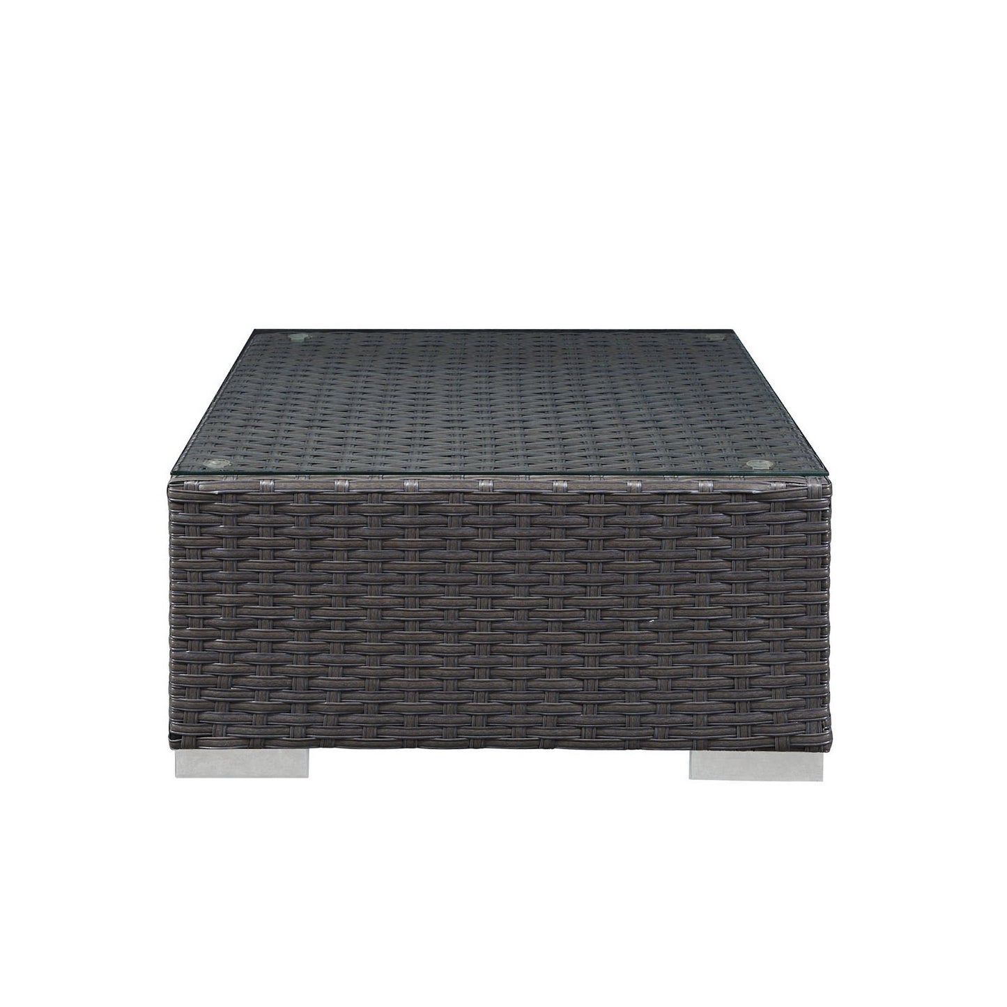 Pewter Outdoor Patio Sunbrella® Ottoman in Canvas Navy