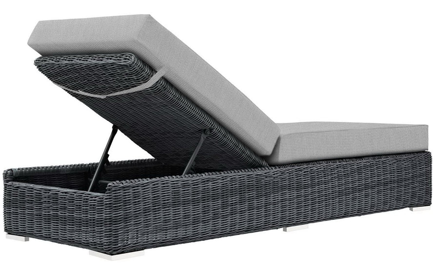 Field Outdoor Patio Sunbrella® Chaise Lounge in Canvas Gray