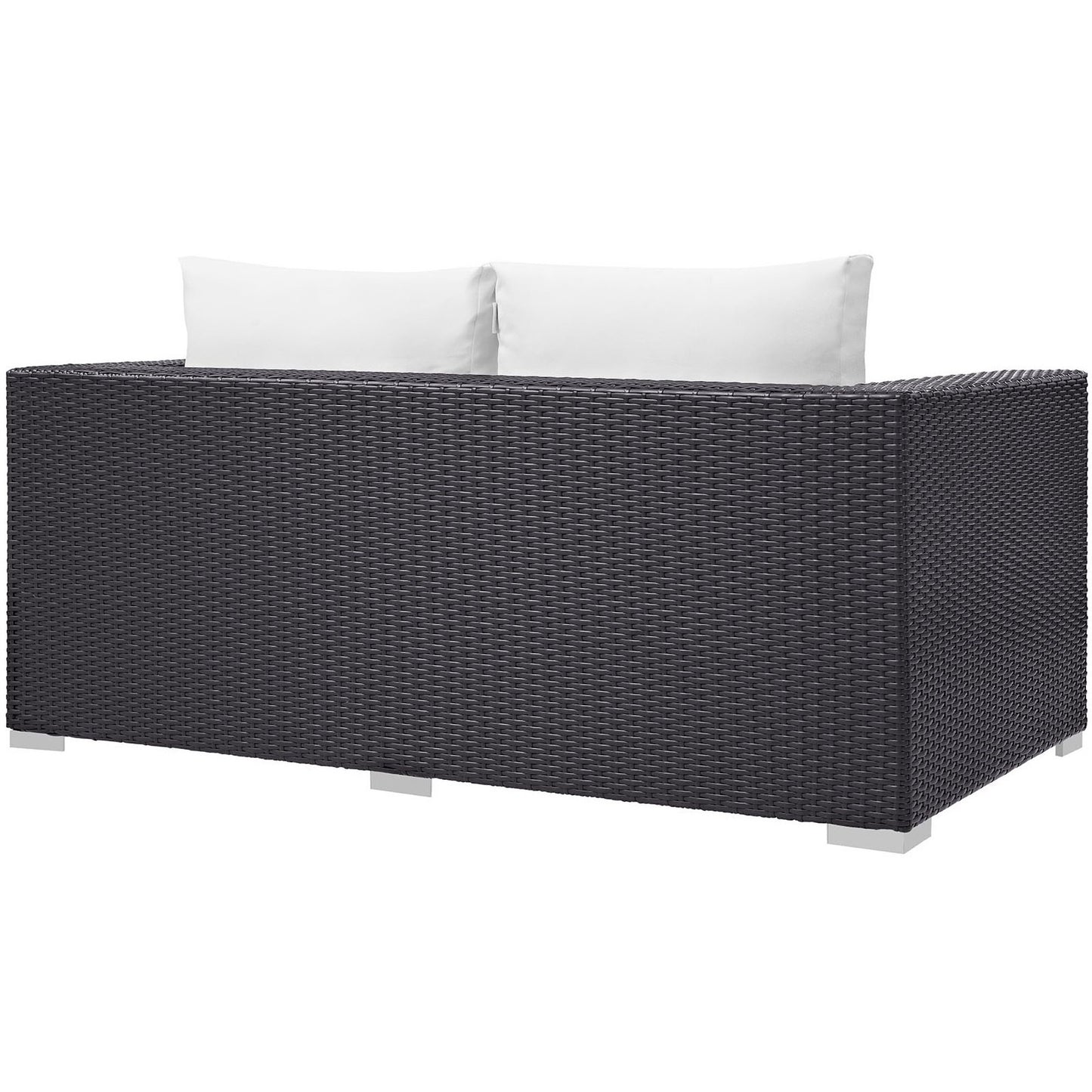 Sienna Outdoor Patio Loveseat in Espresso White