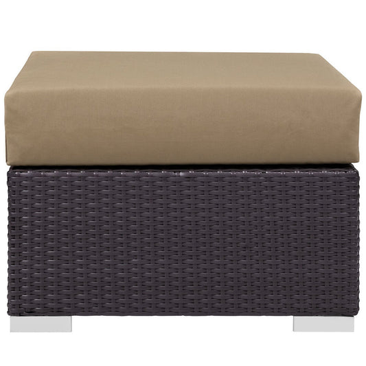 Convene Outdoor Patio Fabric Square Ottoman by Furniture For America
