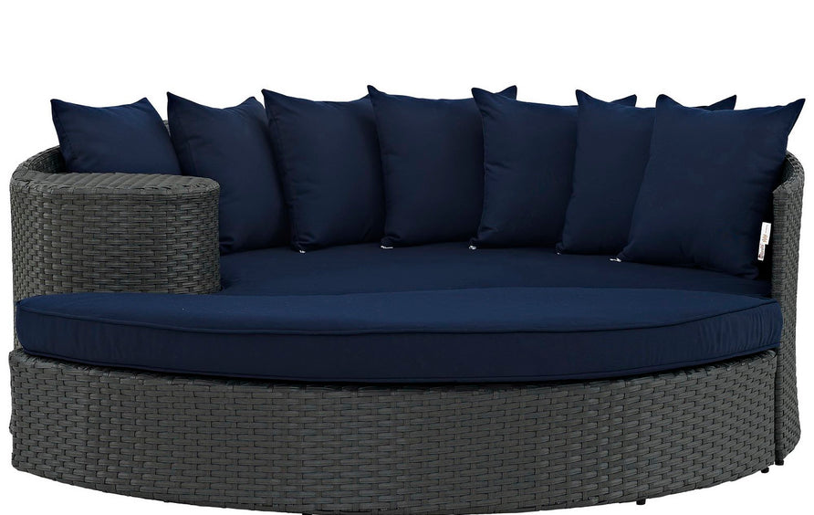 Pewter Outdoor Patio Sunbrella® Daybed in Canvas Navy