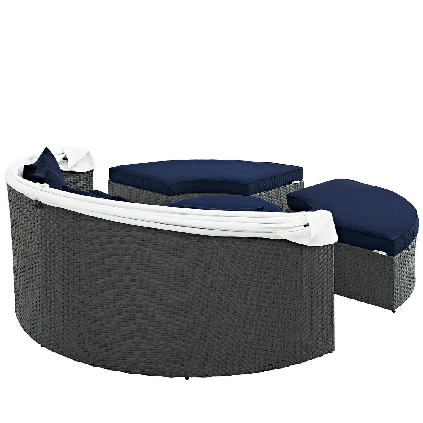 Pewter Outdoor Patio Sunbrella® Daybed in Canvas Navy