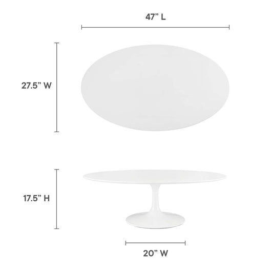 Lippa 48" Oval-Shaped Wood Coffee Table by Furniture For America