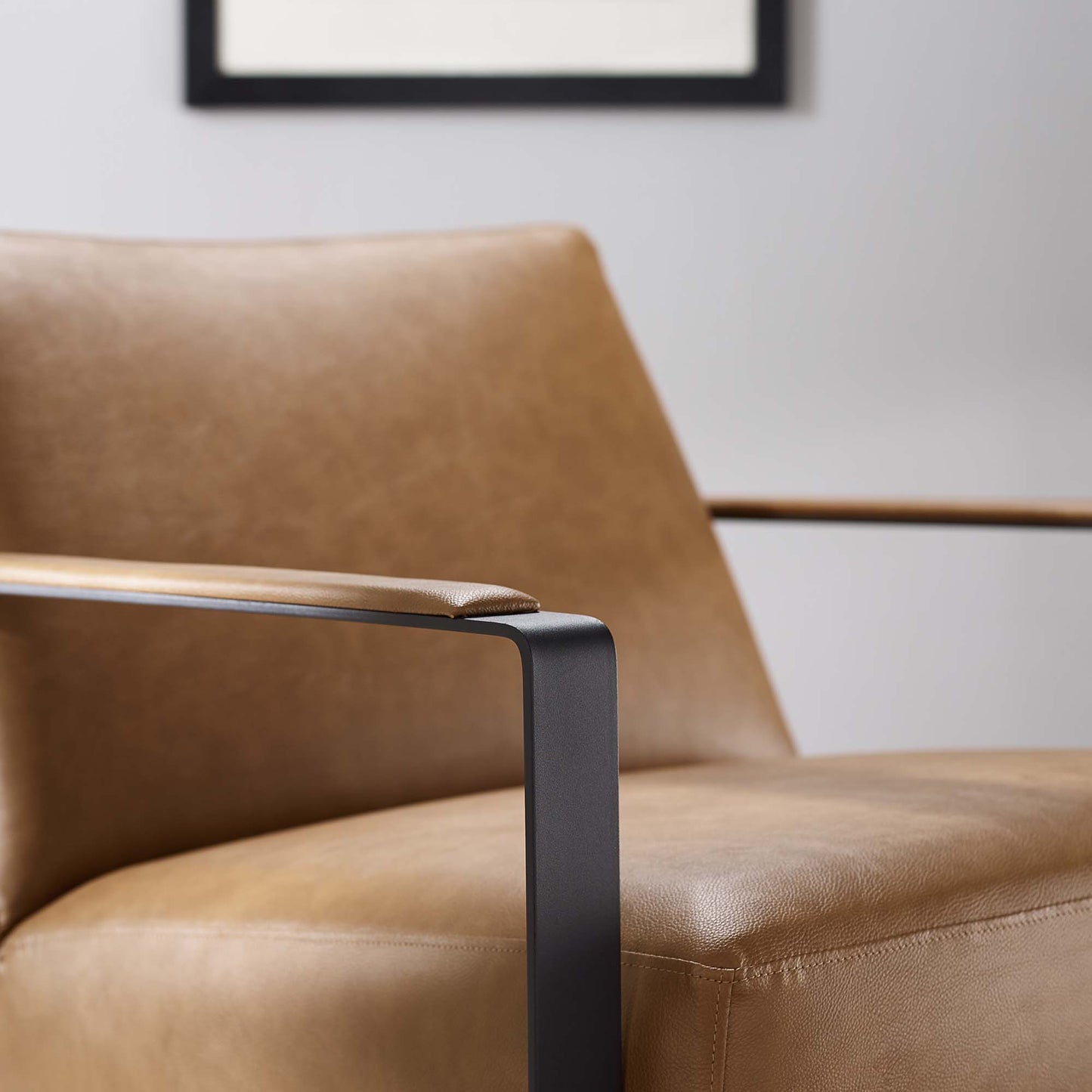 Skibbereen Vegan Leather Accent Chair in Tan