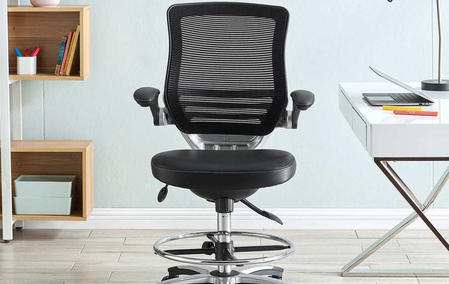 Pillar Drafting Chair in Black
