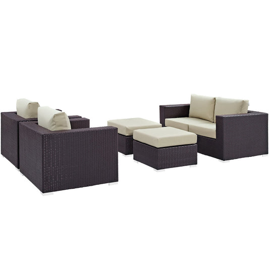 Convene 5 Piece Outdoor Patio Sofa Set by Furniture For America
