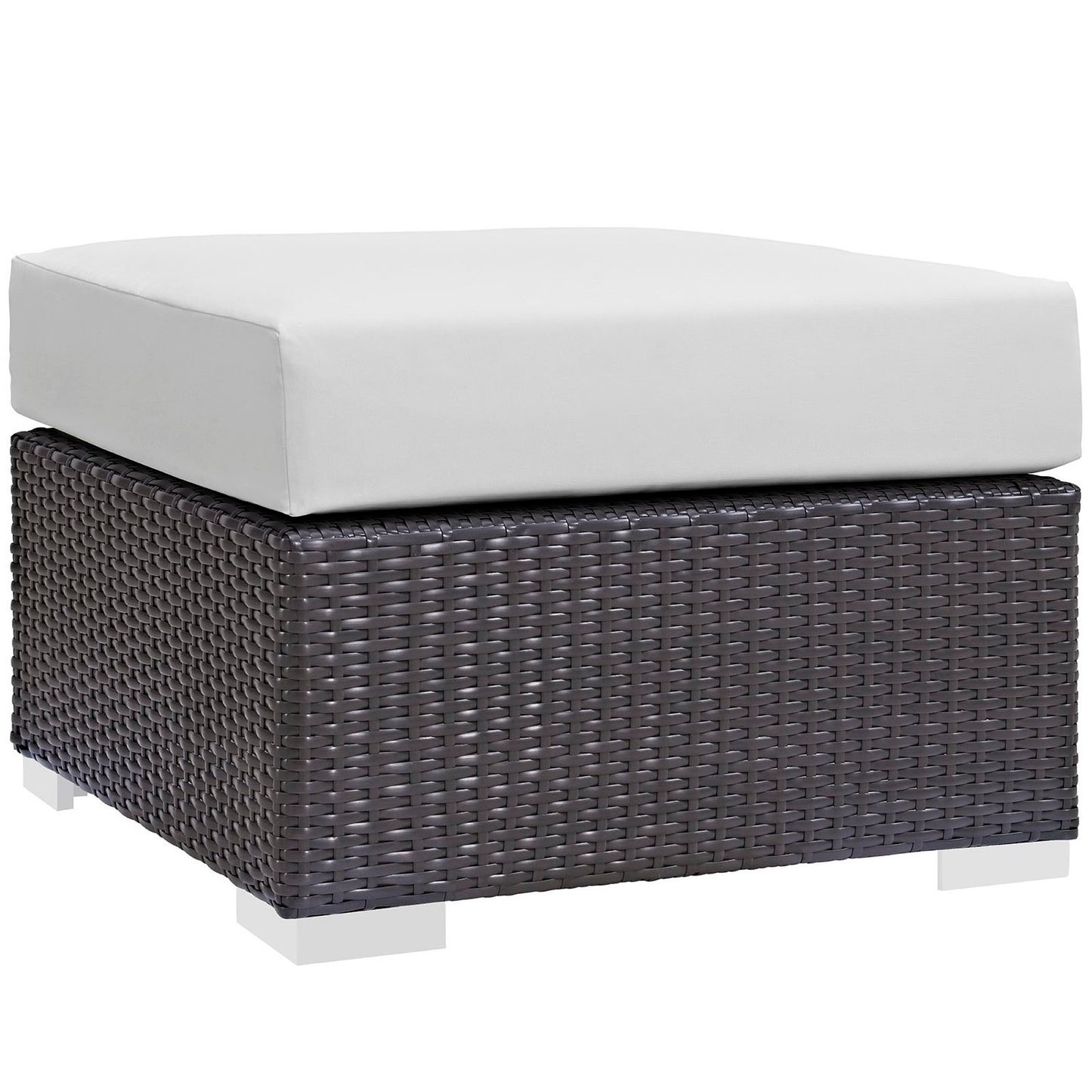 Sienna 5 Piece Outdoor Patio Sectional Set in Espresso White