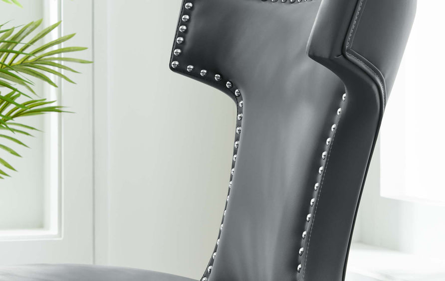 Spire Vegan Leather Dining Chair in Gray