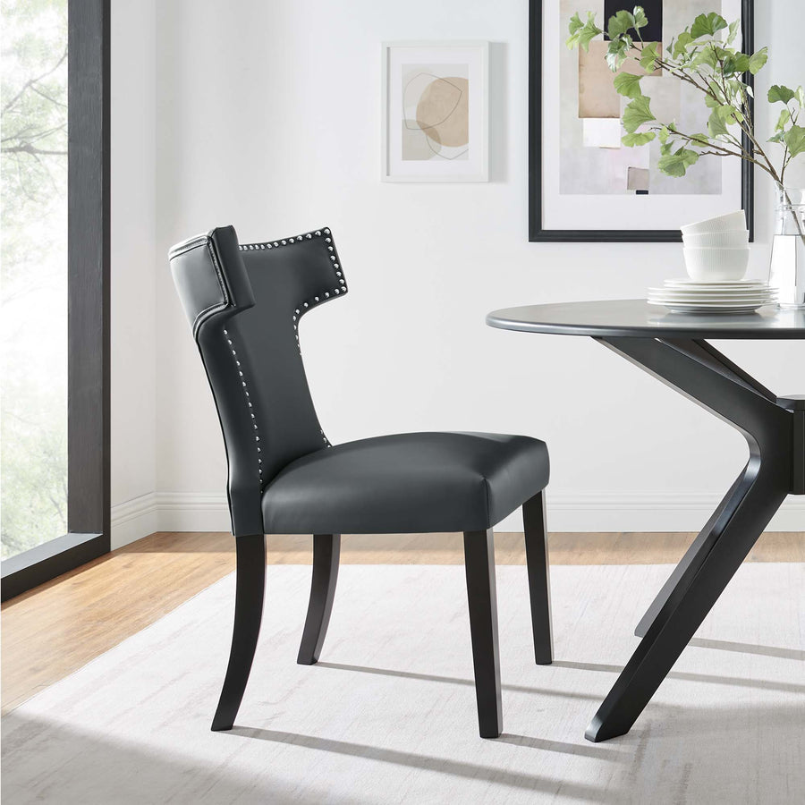 Spire Vegan Leather Dining Chair in Gray