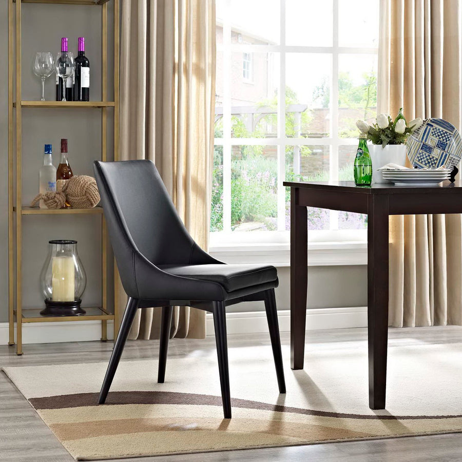 Foyer Vegan Leather Dining Chair in Black