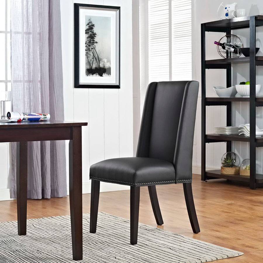 Lyra Vegan Leather Dining Chair in Black