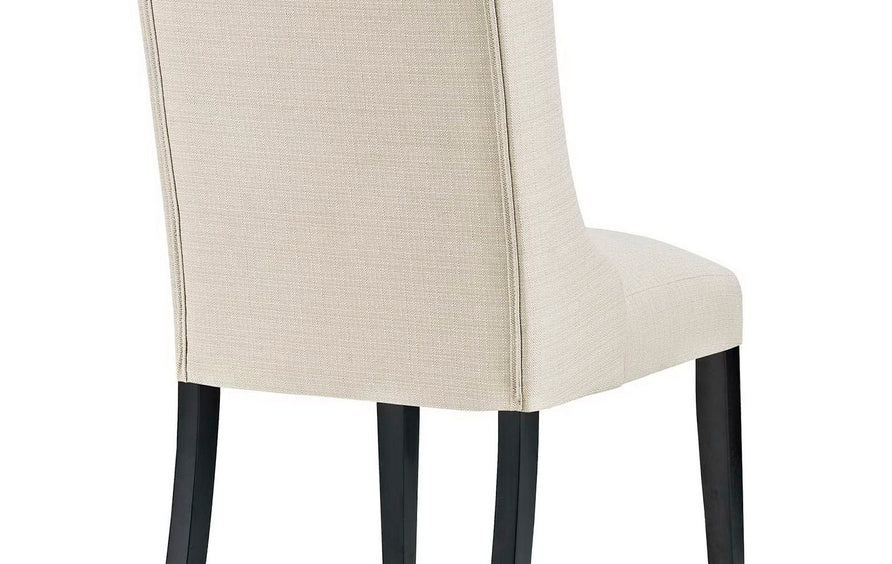 Ellison Button Tufted Fabric Dining Chair in Beige