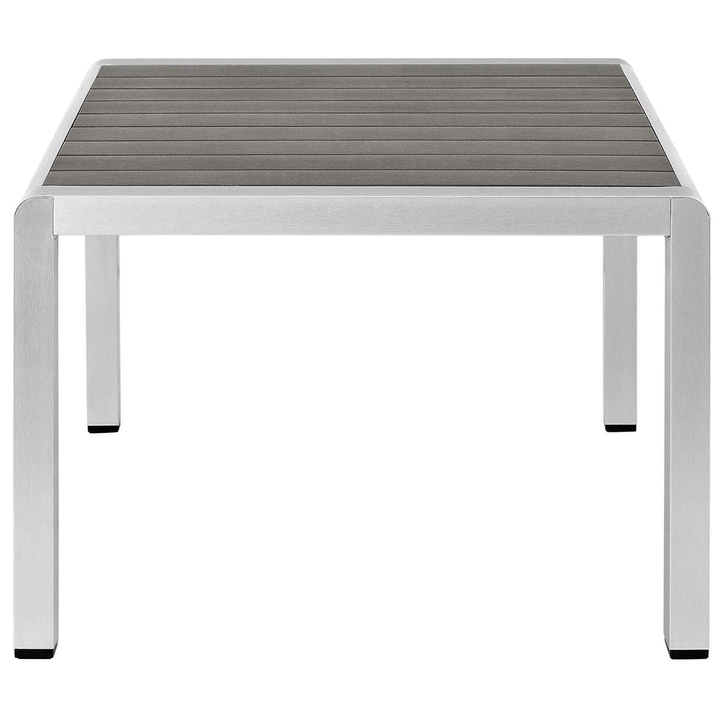 Marlow Outdoor Patio Aluminum Coffee Table in Silver Gray