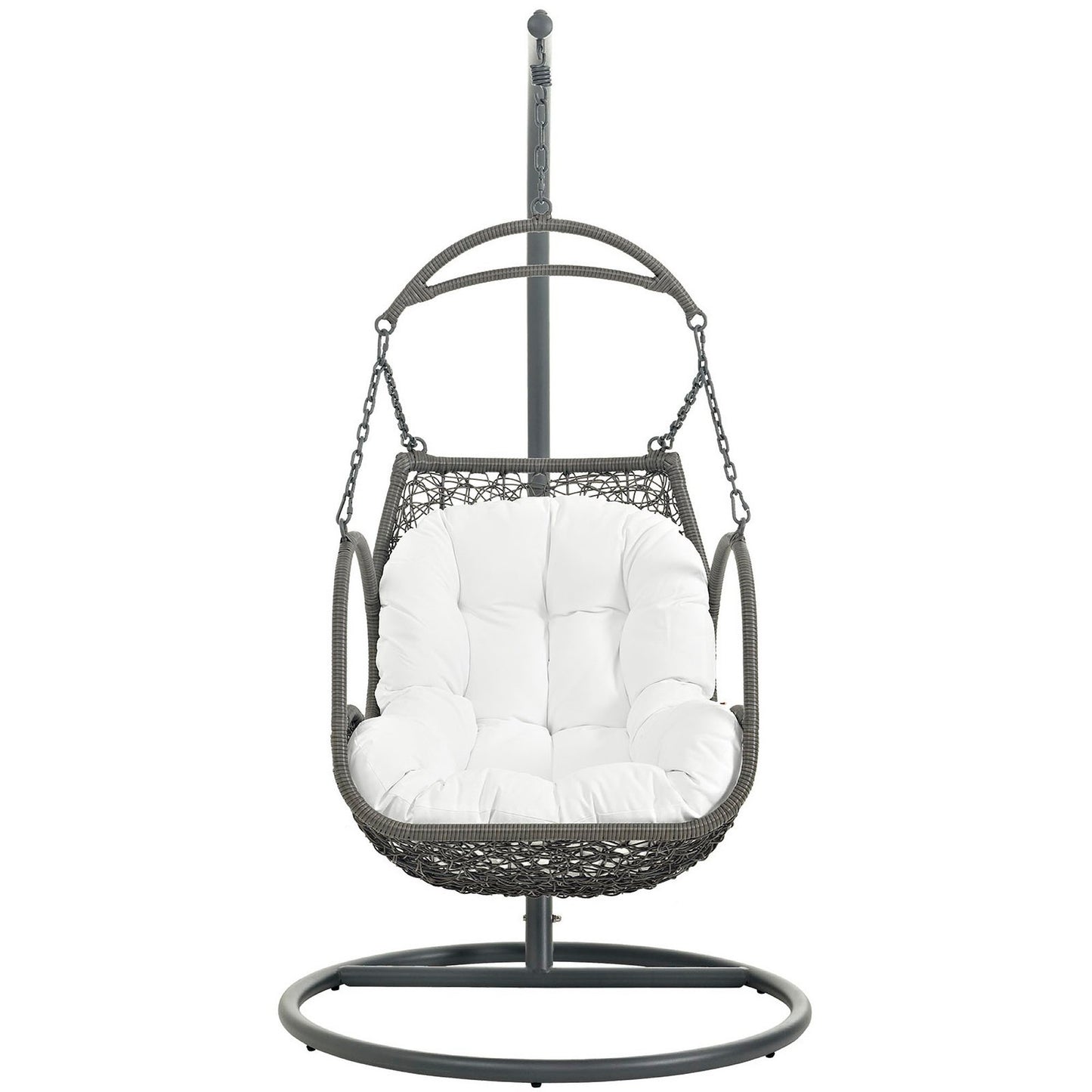 Auster Outdoor Patio Wood Swing Chair in White
