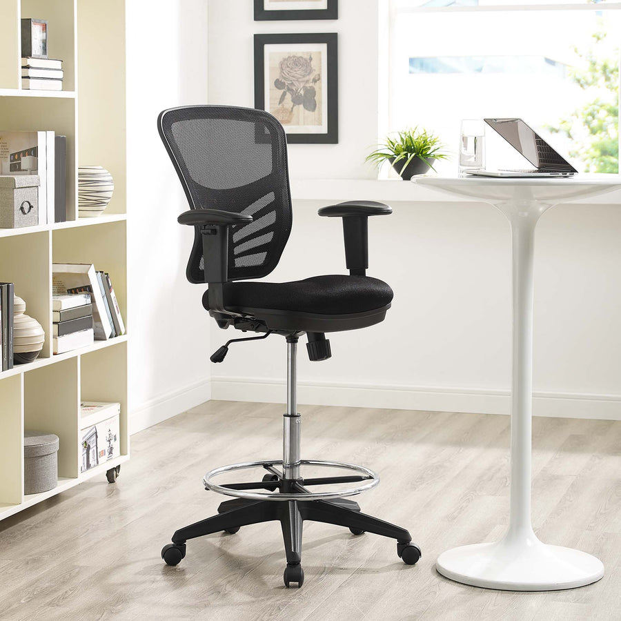 Raffia Drafting Chair in Black