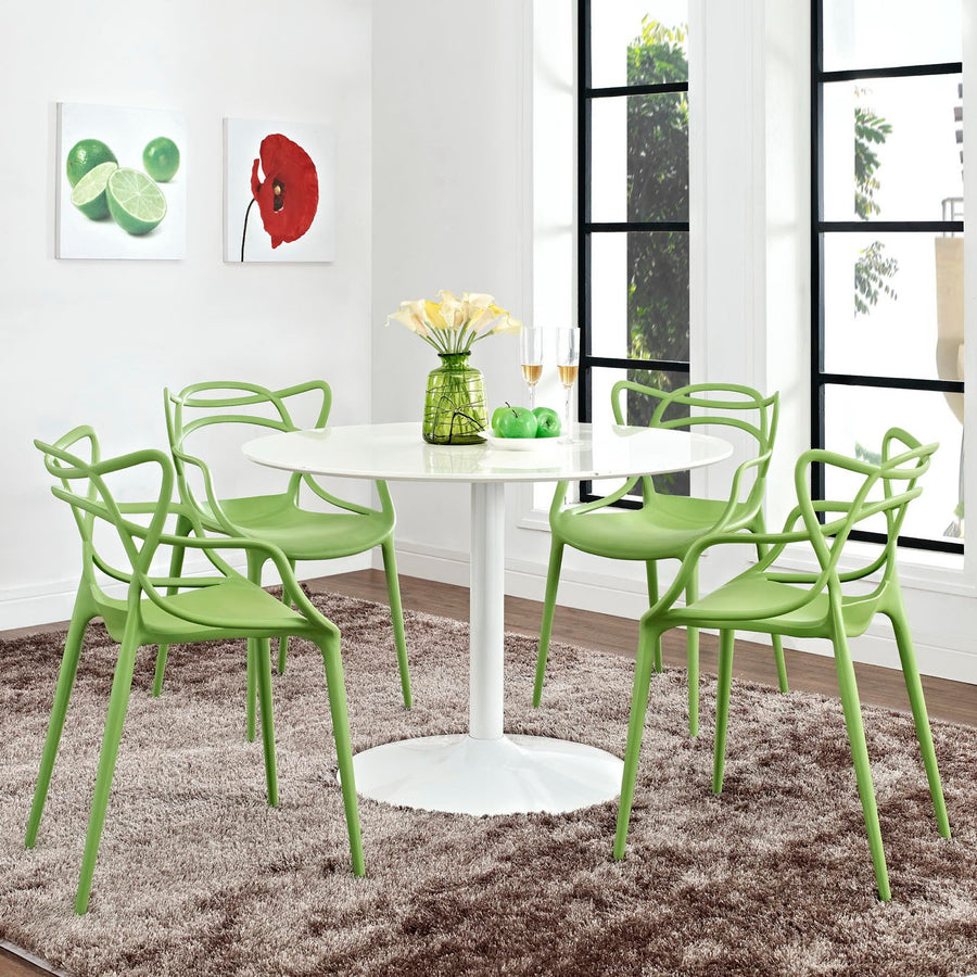 York Dining Set Set of 4 in Green