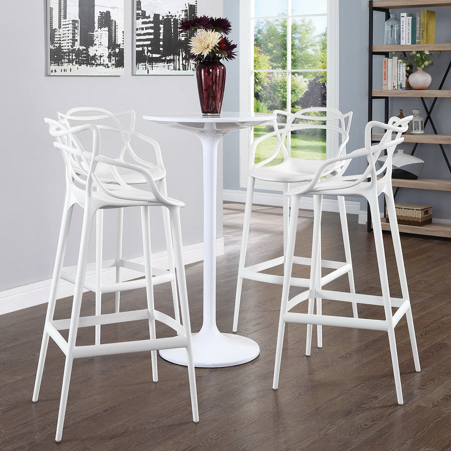 York Bar Stool Set of 4 in White
