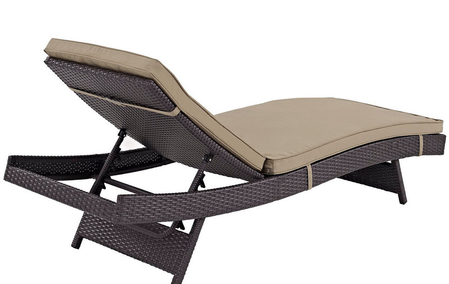 Sienna Outdoor Patio Chaise Set of 2 in Espresso Mocha