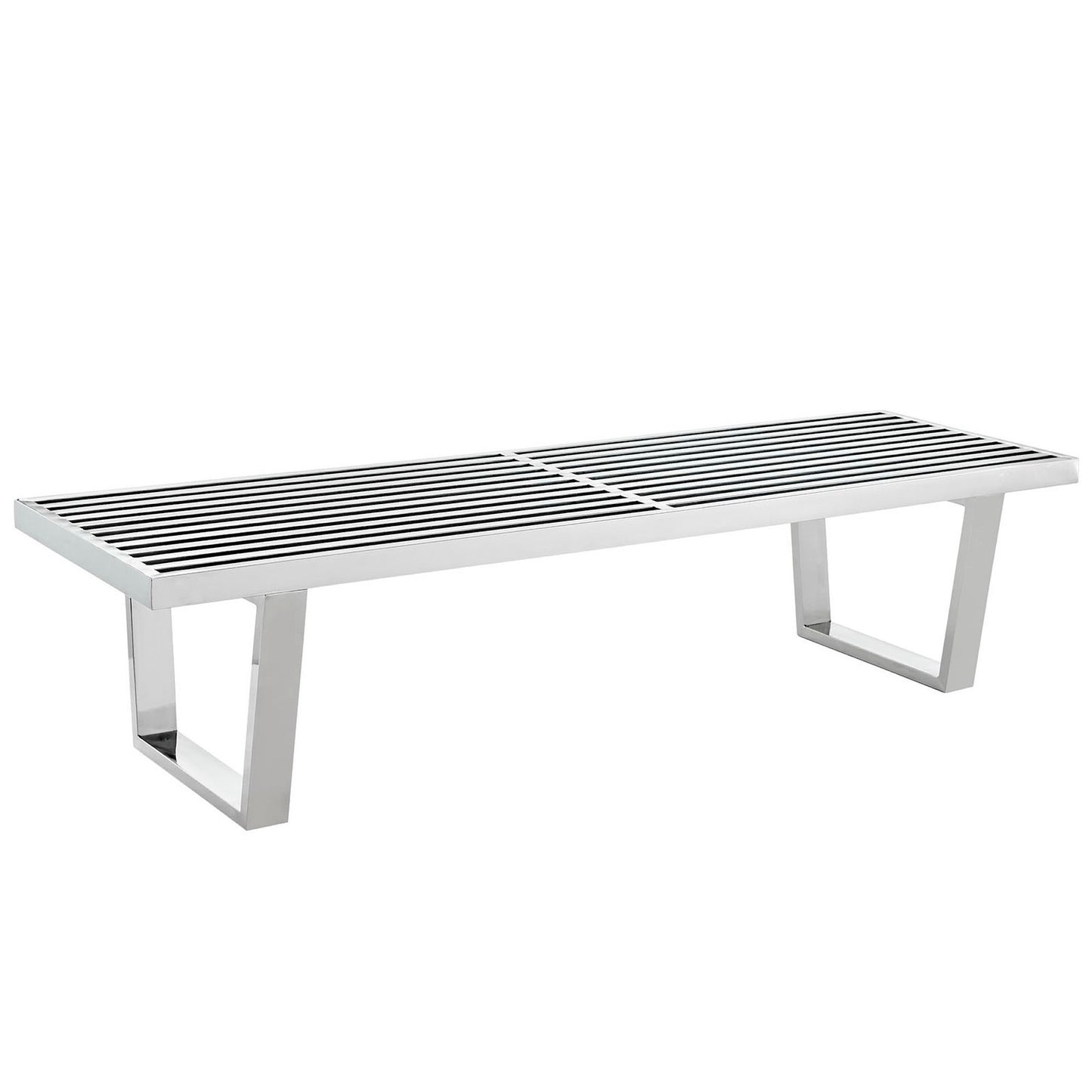 Nadia 5' Stainless Steel Bench in Silver
