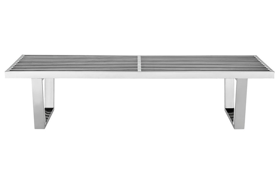 Nadia 5' Stainless Steel Bench in Silver