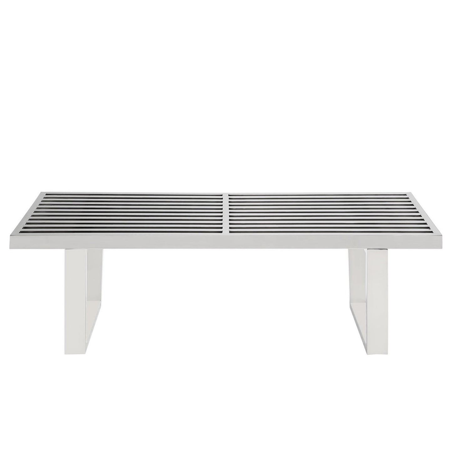 Nadia 4' Stainless Steel Bench in Silver