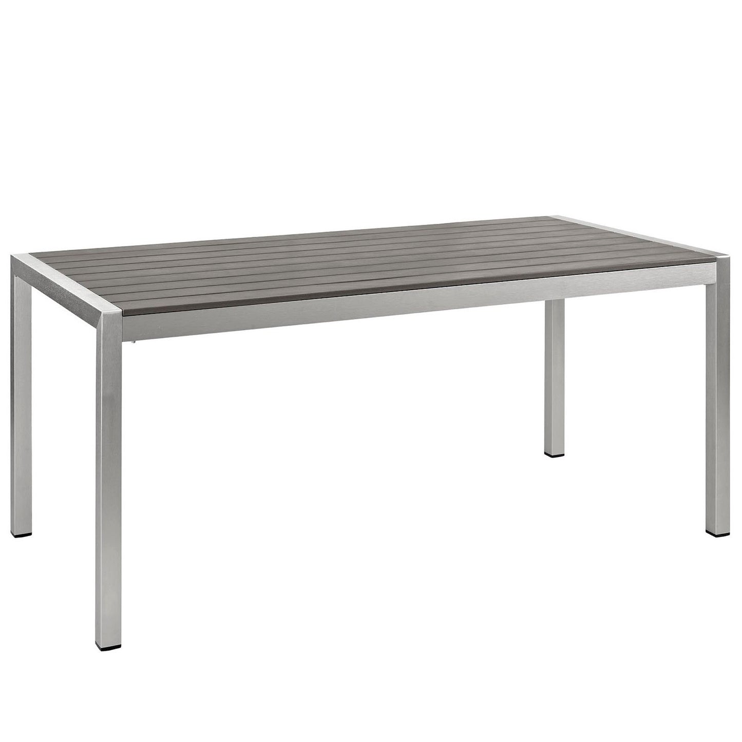 Marlow 5 Piece Outdoor Patio Aluminum Dining Set in Silver Black