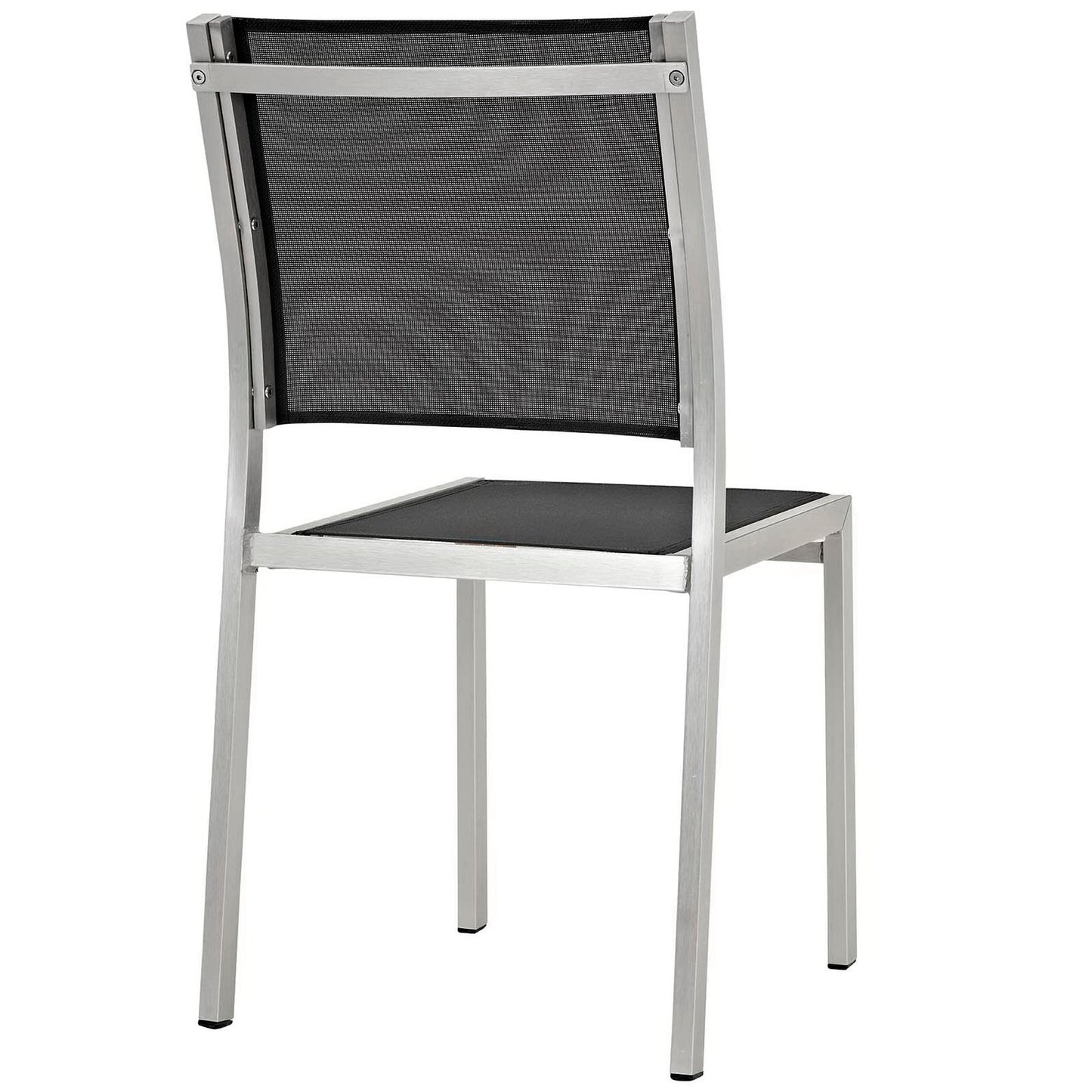 Marlow 9 Piece Outdoor Patio Aluminum Dining Set in Silver Black