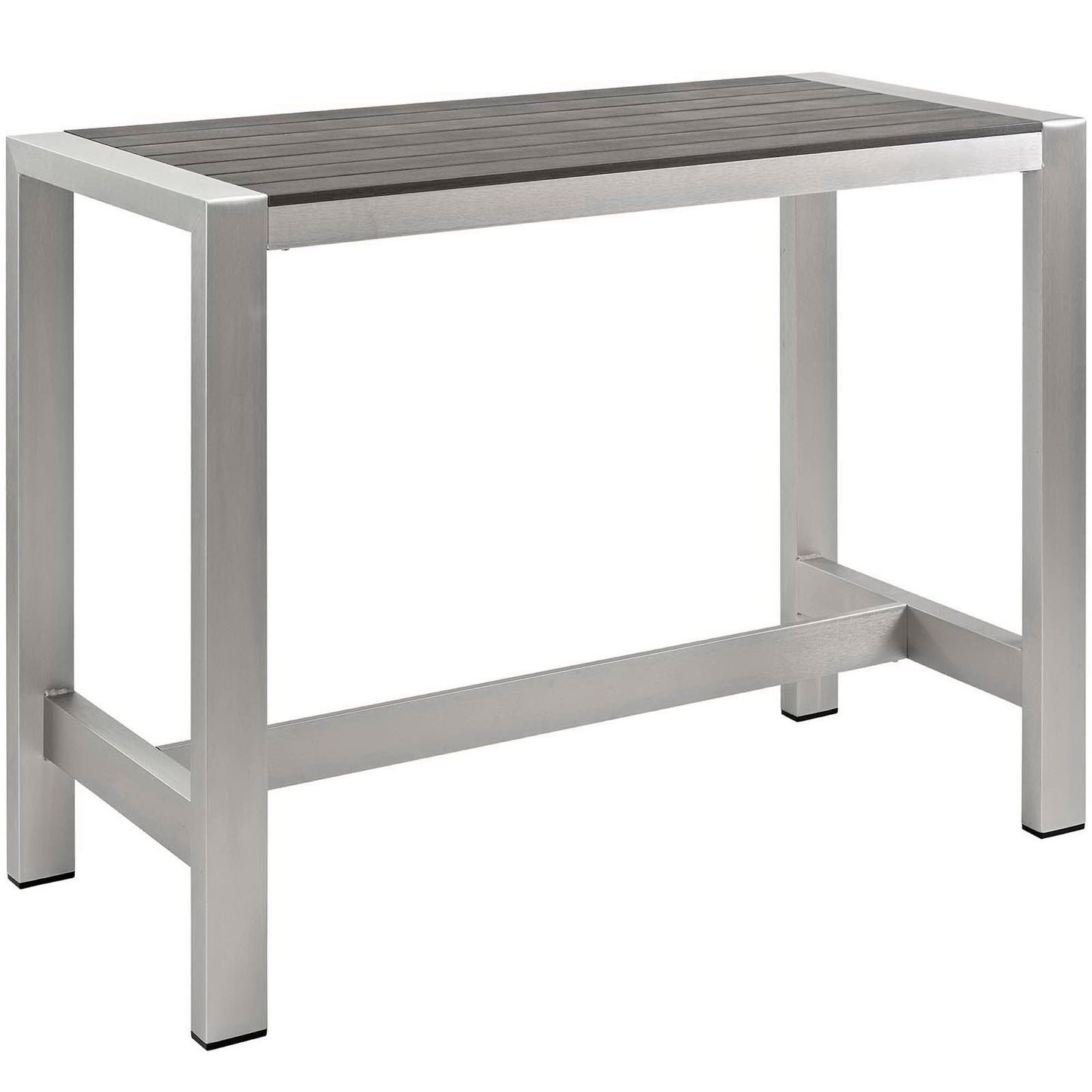 Marlow 5 Piece Outdoor Patio Aluminum Dining Set in Silver Gray