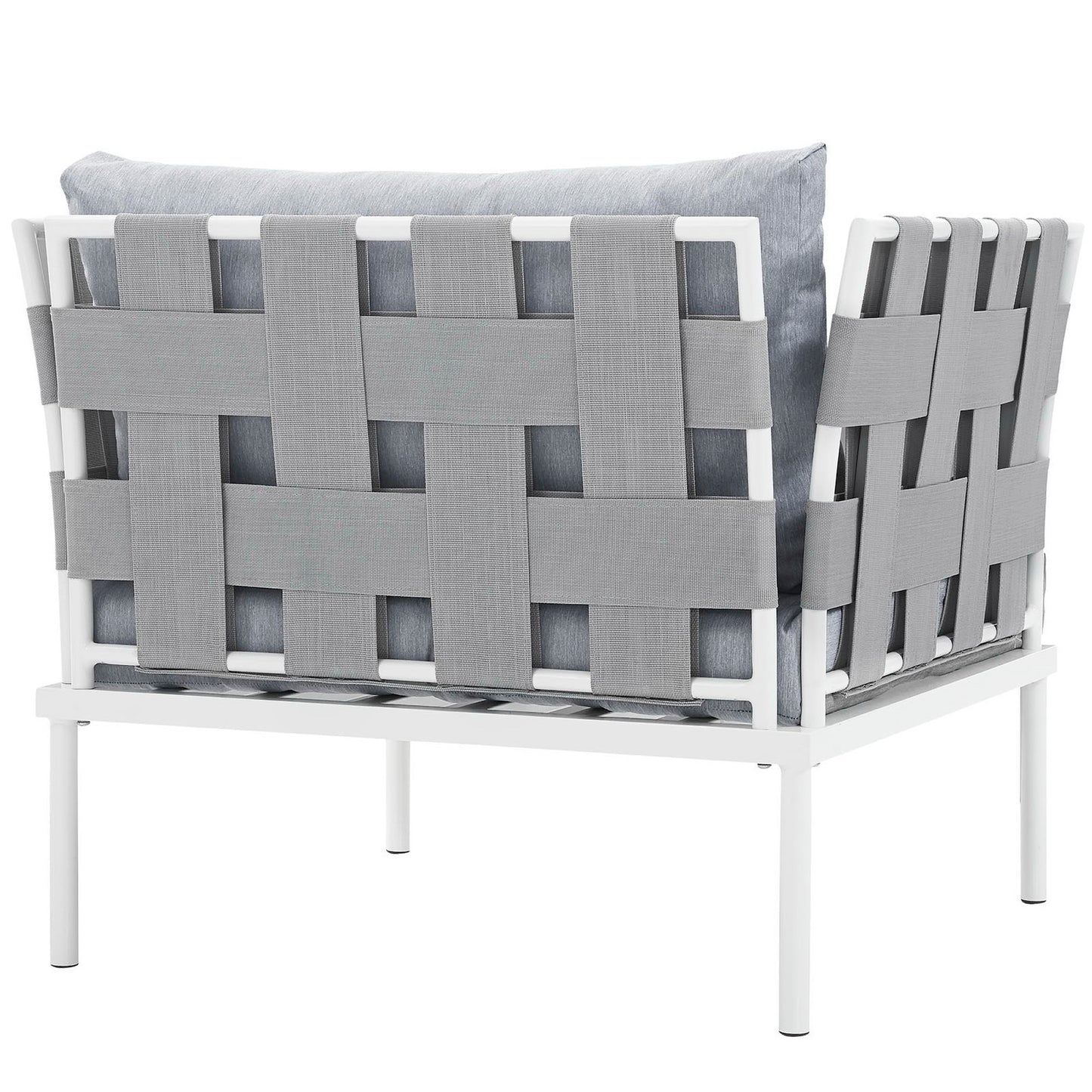 Cliff Outdoor Patio Aluminum Armchair in White Gray