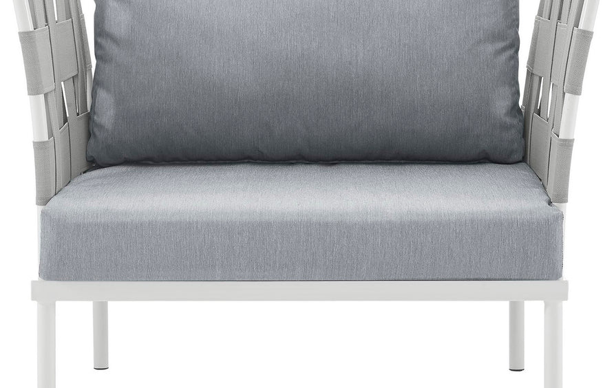 Cliff Outdoor Patio Aluminum Armchair in White Gray