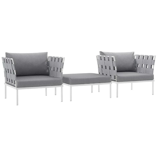 Harmony 3 Piece Outdoor Patio Aluminum Sectional Sofa Set by Furniture For America